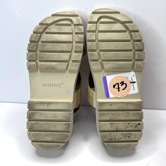 Vionic Alondra Lug T-Strap Comfort Sandal Gold Sling Back Buckle Women's 6 - Picture 8 of 10